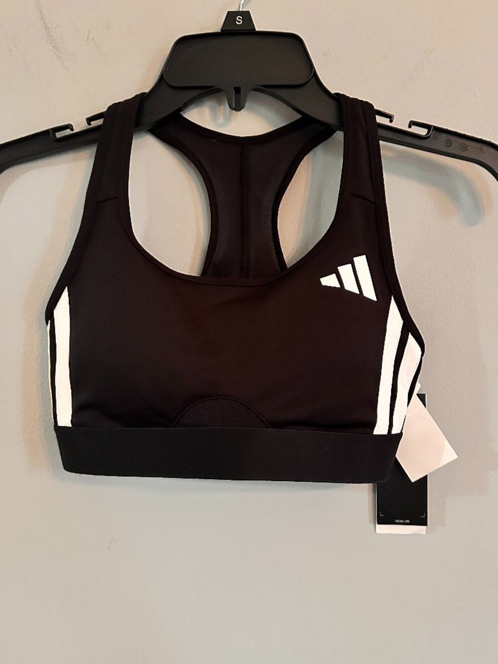 Women's adidas Powerreact Essentials 3-Stripes Medium Support Bra XS NWT